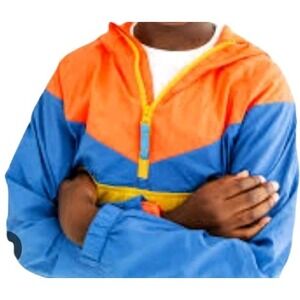 NWT Jem Big Boys Roam Free Colorblocked 1/4-Zip Hooded‎ Anorak Medium #088